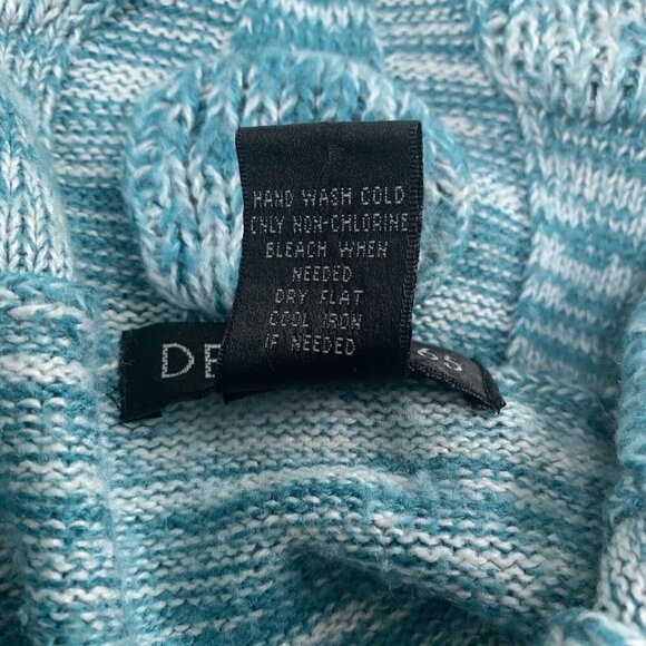 Design 365 Cowl Neck Pullover Sweater Size Medium Blue Aqua Heathered - Picture 7 of 7